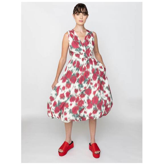 NEW Tracy Reese Hope for Flowers The Finicky Filly Dress Crimson Warped Roses - Picture 1 of 11